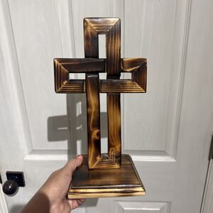 Cross Handmade 10” Wooden Cedar